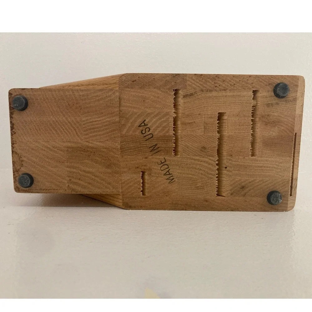 VTG Cutco‎ 5 Slot Honey Oak Knife Block Homemaker Knife Block USA Made Cookware